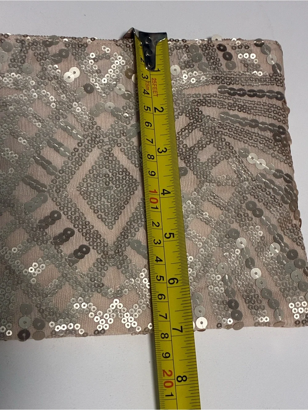 Sequin Embellished Beige Cosmetic pouch NWT